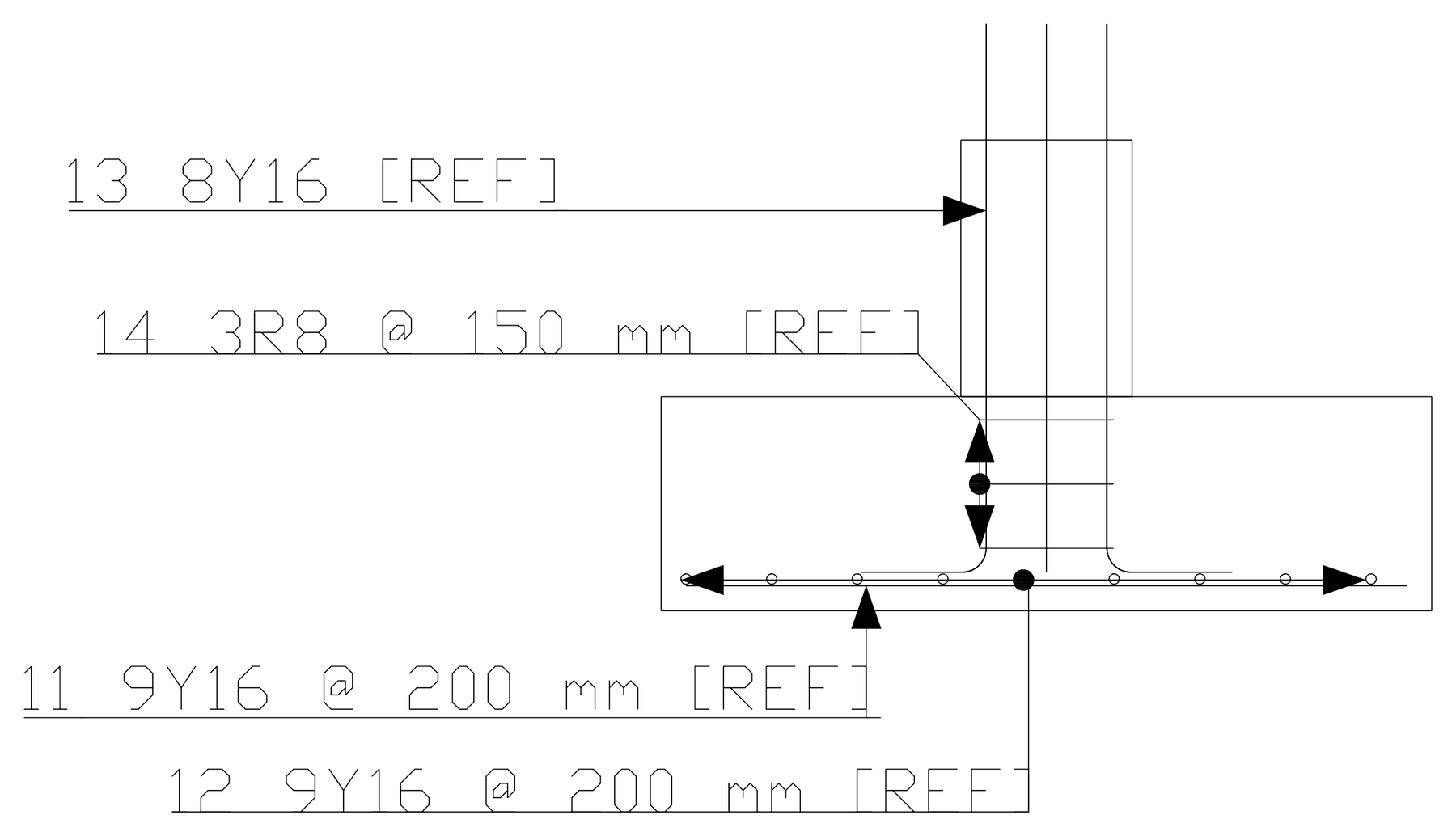 STATIX 2D pad footing section with the steel