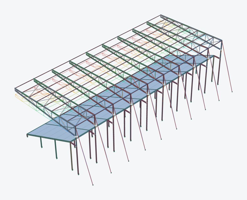 Stadium grandstand with cantilever roof