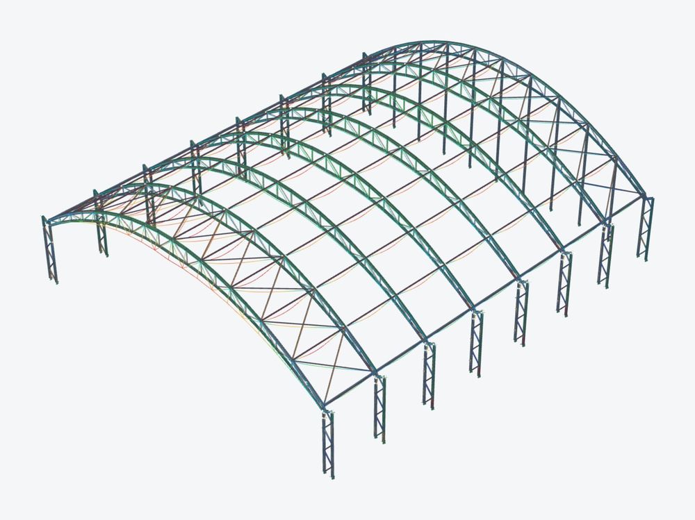 Sixty metre arched hangar