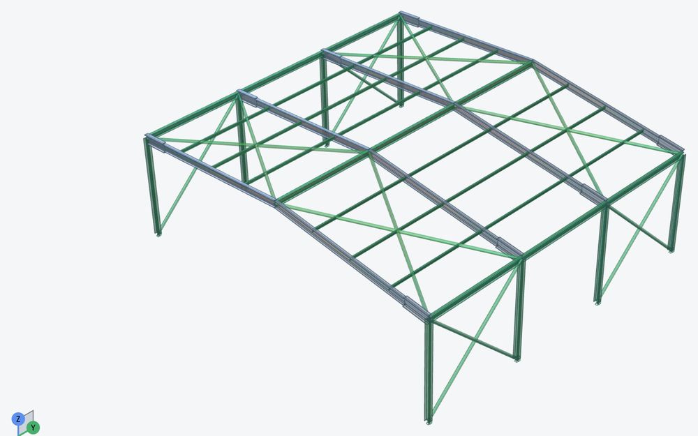 Steel portal frame deflected shape