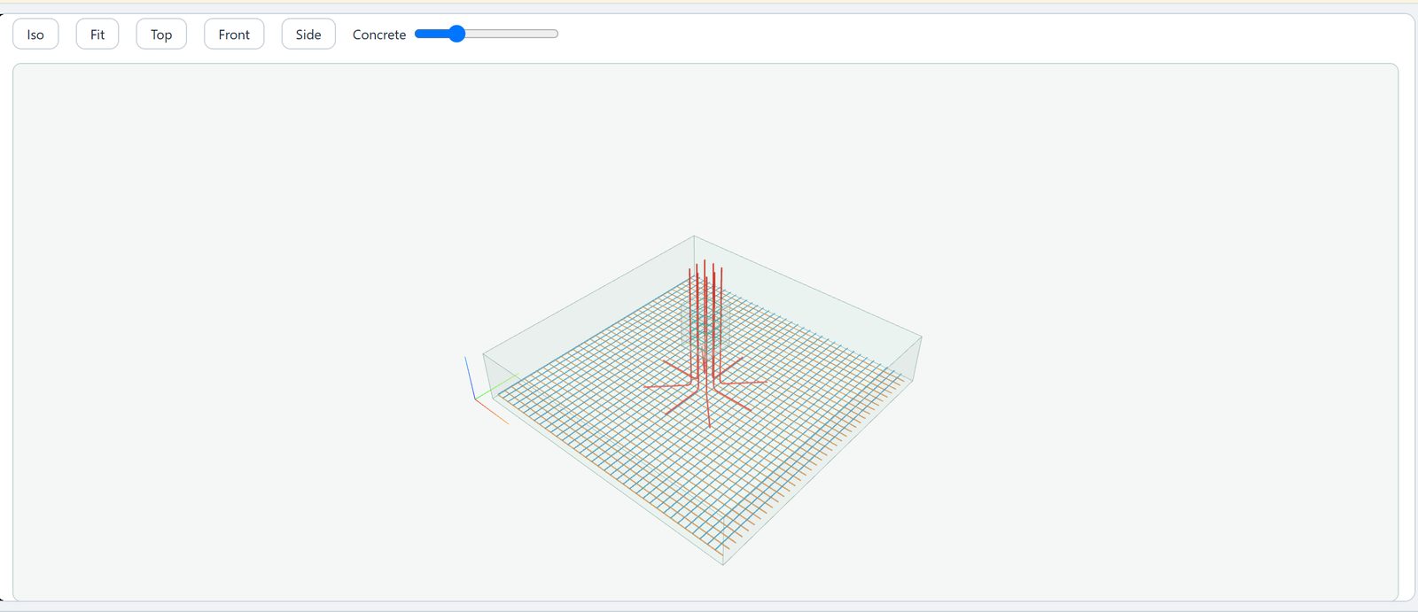 STATIX pad footing module: bottom and top mats, stub bars and links in 3D