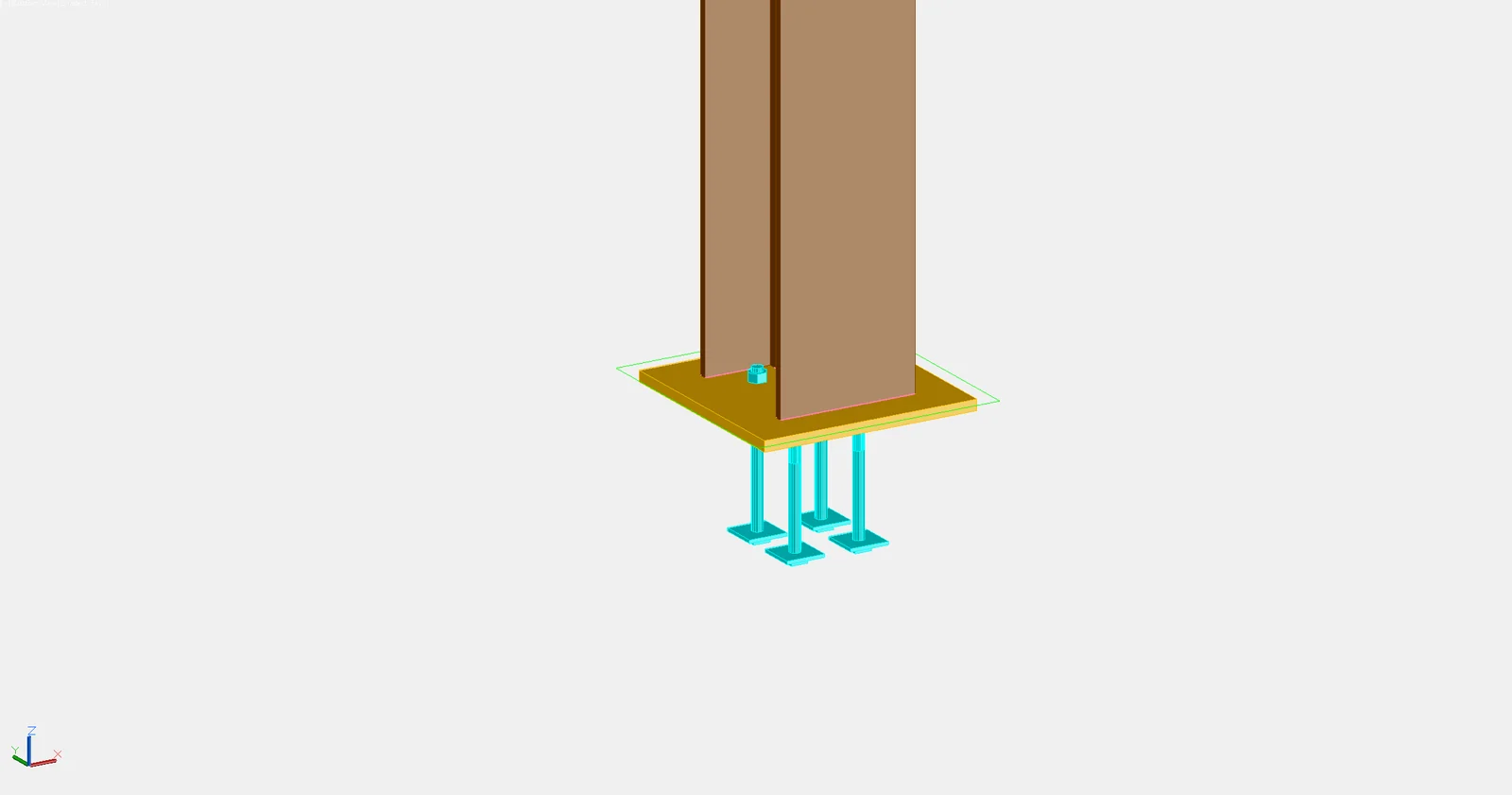 Pinned column base in Advance Steel