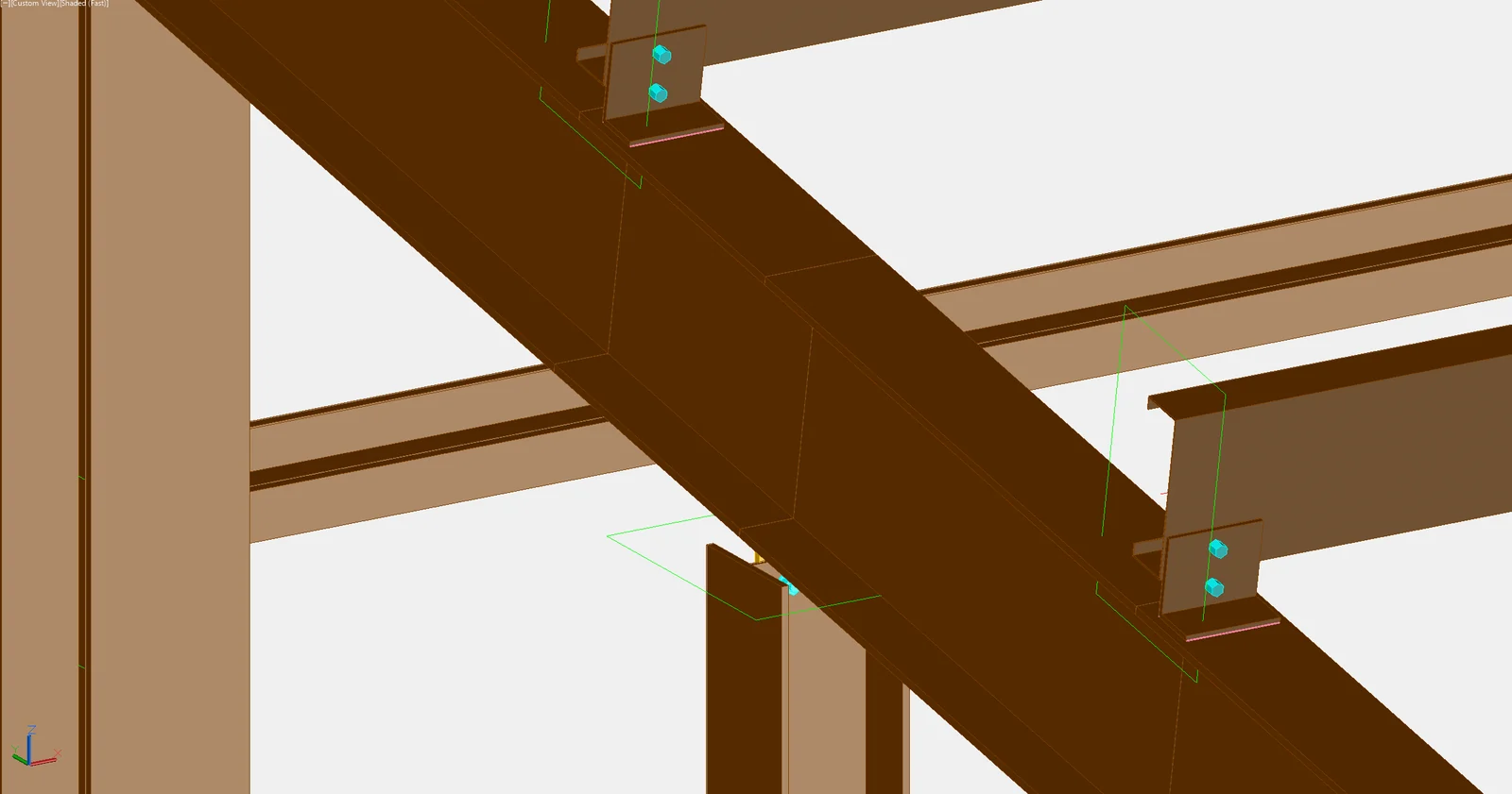 Gable post top, slotted in Advance Steel
