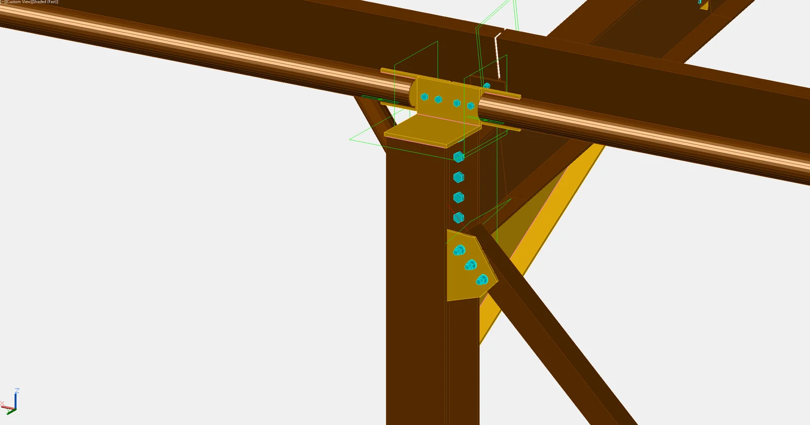 Wall brace gusset in Advance Steel