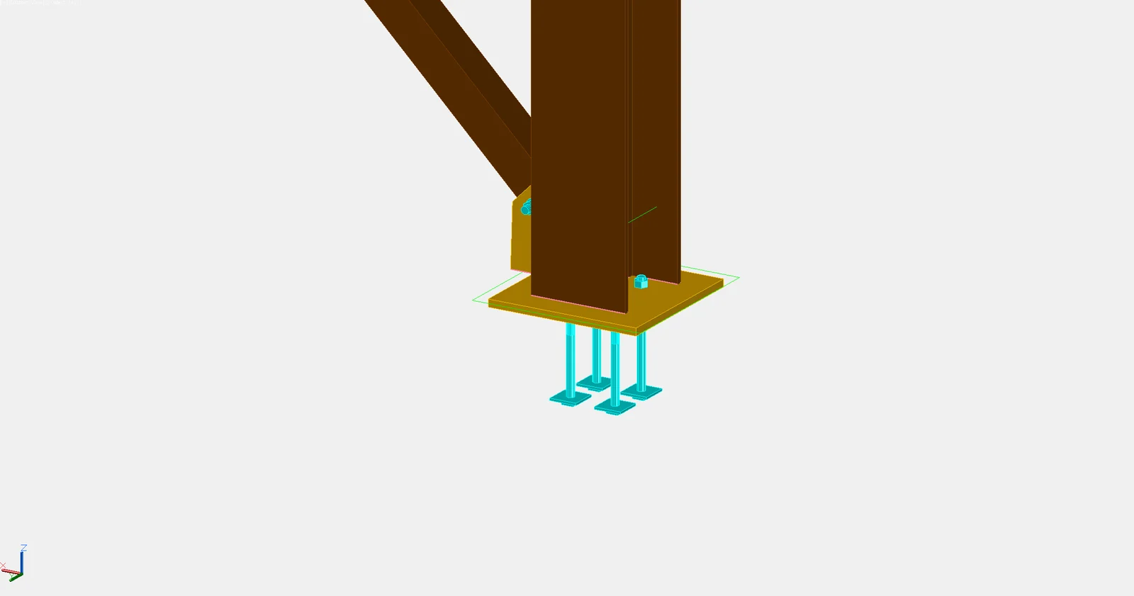 Brace into the column base in Advance Steel