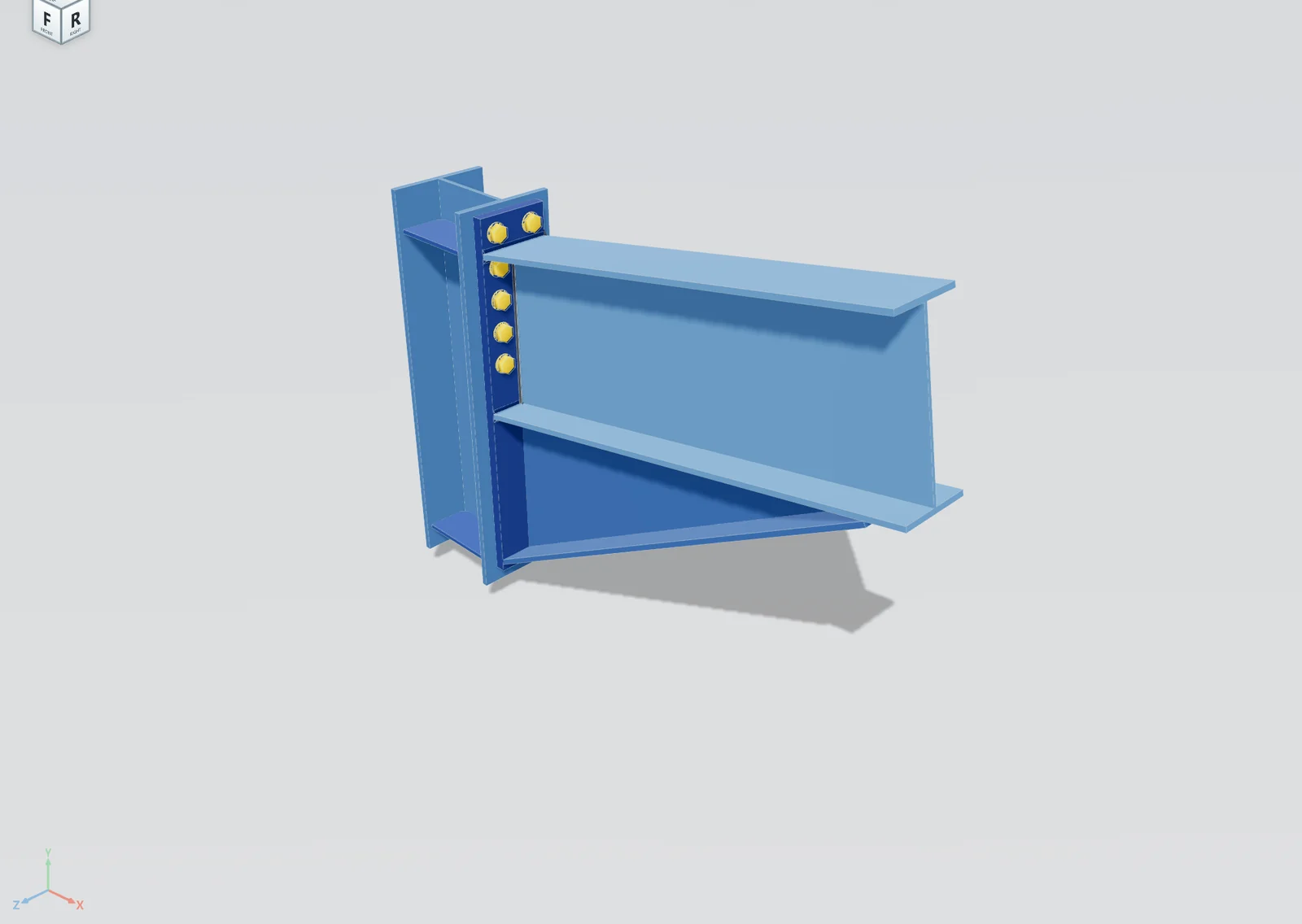 Stiffened eaves haunch of an interior frame in STATIX and in Advance Steel