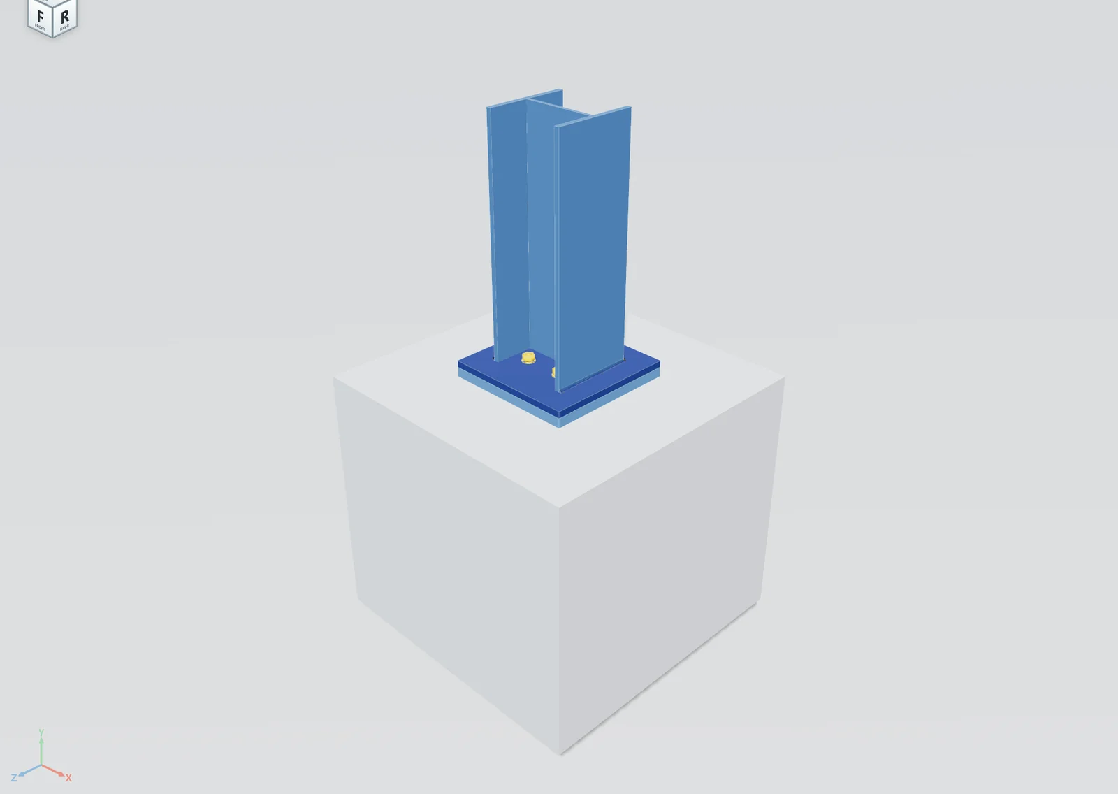 Pinned column base plate in STATIX and in Advance Steel