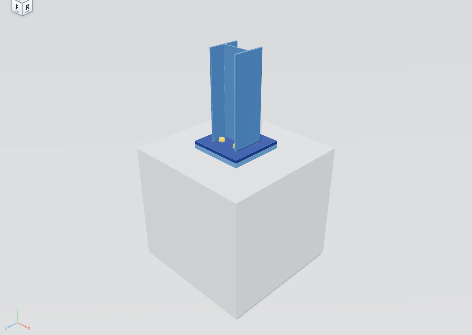 Gable post base plate in STATIX and in Advance Steel