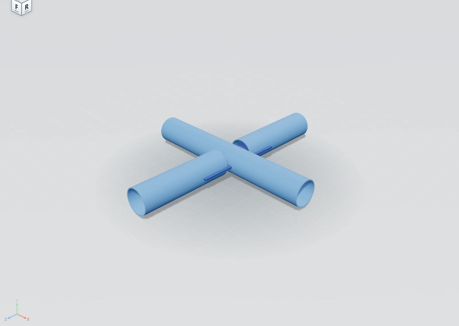 Tube brace crossing with a through-plate in STATIX and in Advance Steel