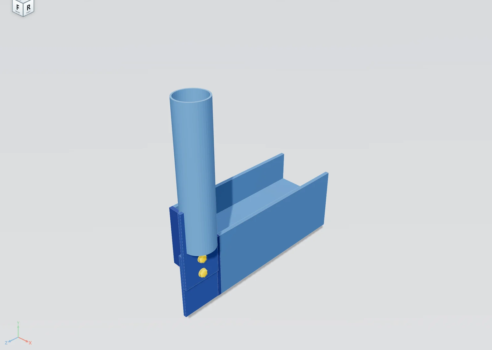 Tube eaves strut on the column cap in STATIX and in Advance Steel