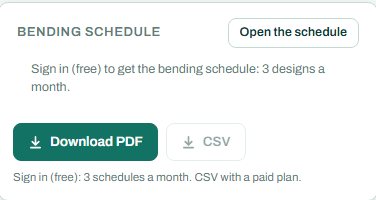 Bending schedule card for the combined footing