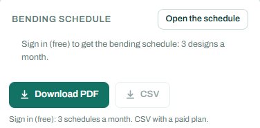 Bending schedule card for the flat slab