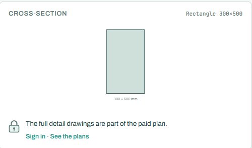 Cross-section drawing with the detail drawing note