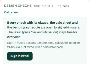 Design checks summary for the staircase
